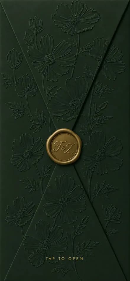 Tessa & Zane signature envelope, sealed